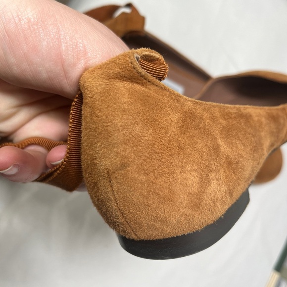Tabitha Simmons Cognac Kid Suede Daria Ankle-Wrap Flats Sz 6.5 - Picture 11 of 15